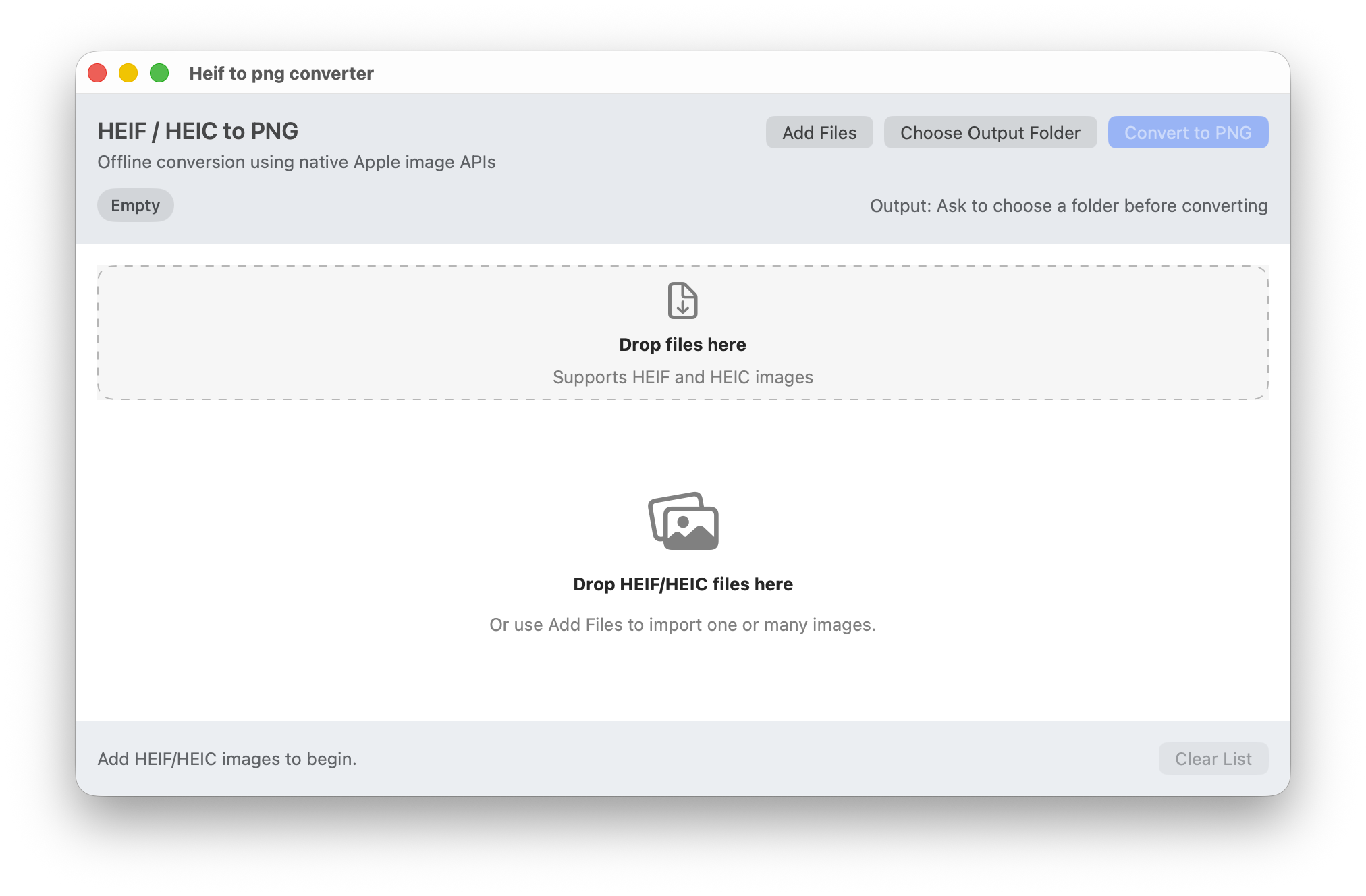 HEIF Converter app example.